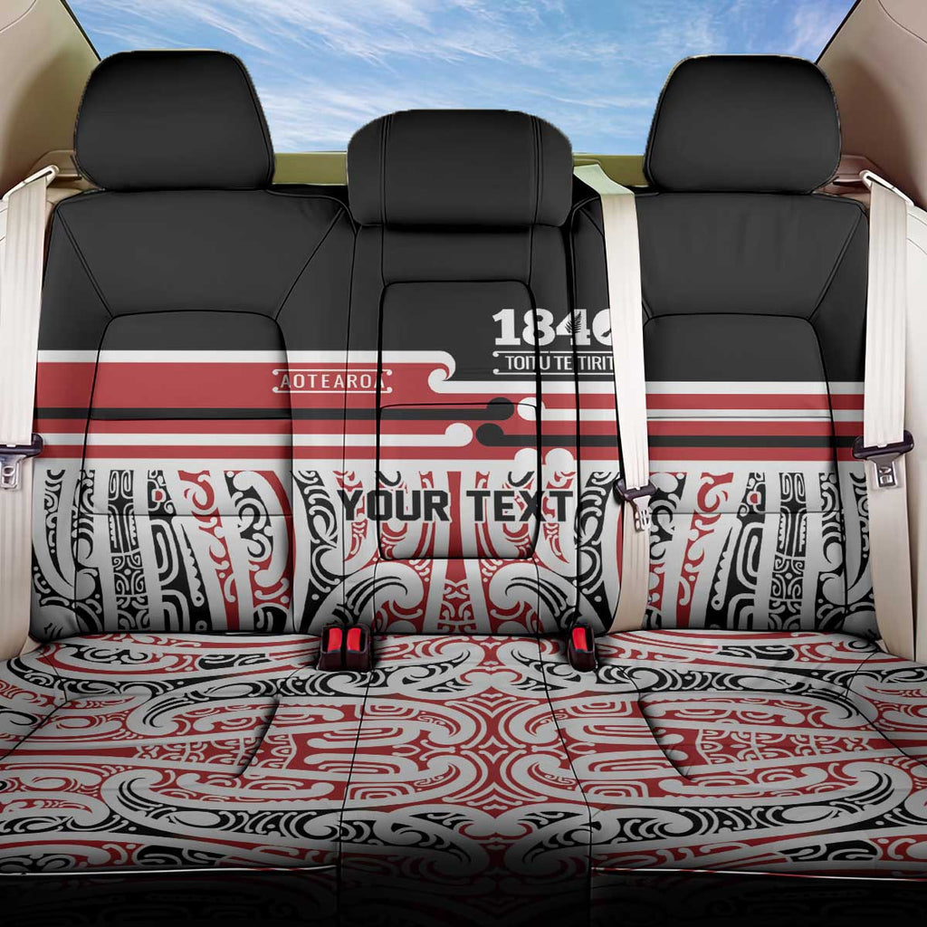 Personalised Toitu Te Tiriti Aotearoa 1840 Back Car Seat Cover Red Kowhaiwhai Puhoro - Aussie Hoodie