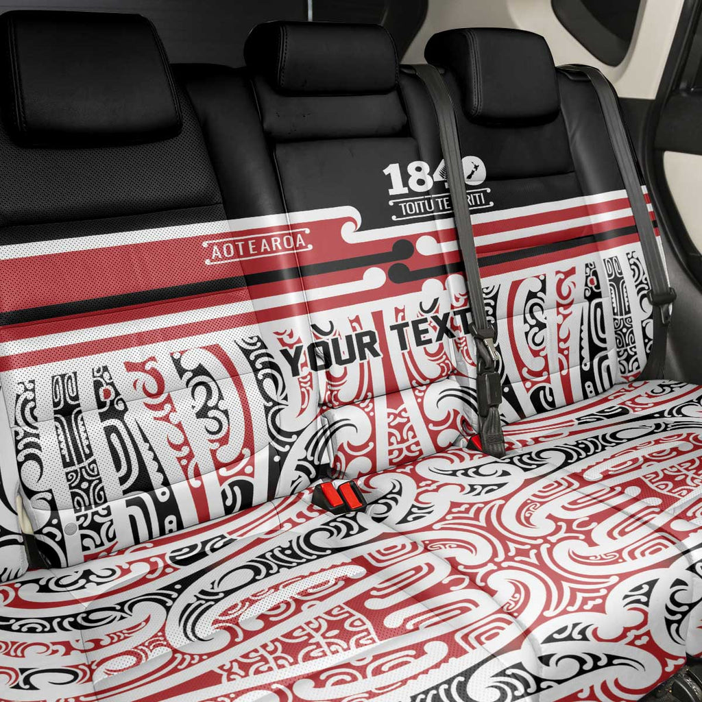 Personalised Toitu Te Tiriti Aotearoa 1840 Back Car Seat Cover Red Kowhaiwhai Puhoro - Aussie Hoodie