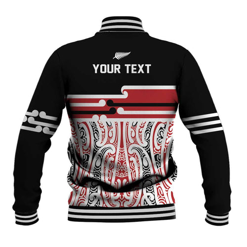 Personalised Toitu Te Tiriti Aotearoa 1840 Baseball Jacket Red Kowhaiwhai Puhoro - Aussie Hoodie