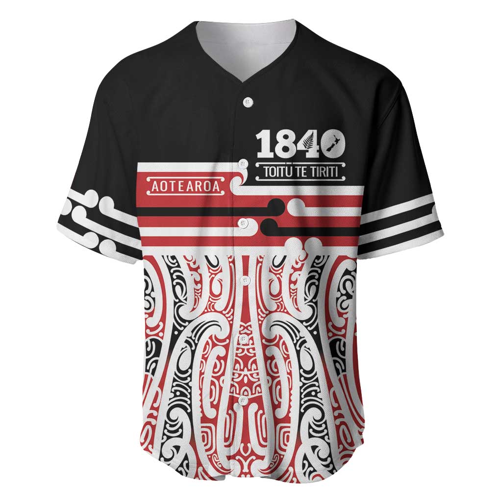 Personalised Toitu Te Tiriti Aotearoa 1840 Baseball Jersey Red Kowhaiwhai Puhoro - Aussie Hoodie