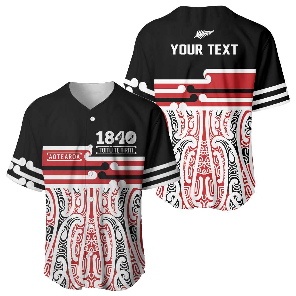 Personalised Toitu Te Tiriti Aotearoa 1840 Baseball Jersey Red Kowhaiwhai Puhoro - Aussie Hoodie