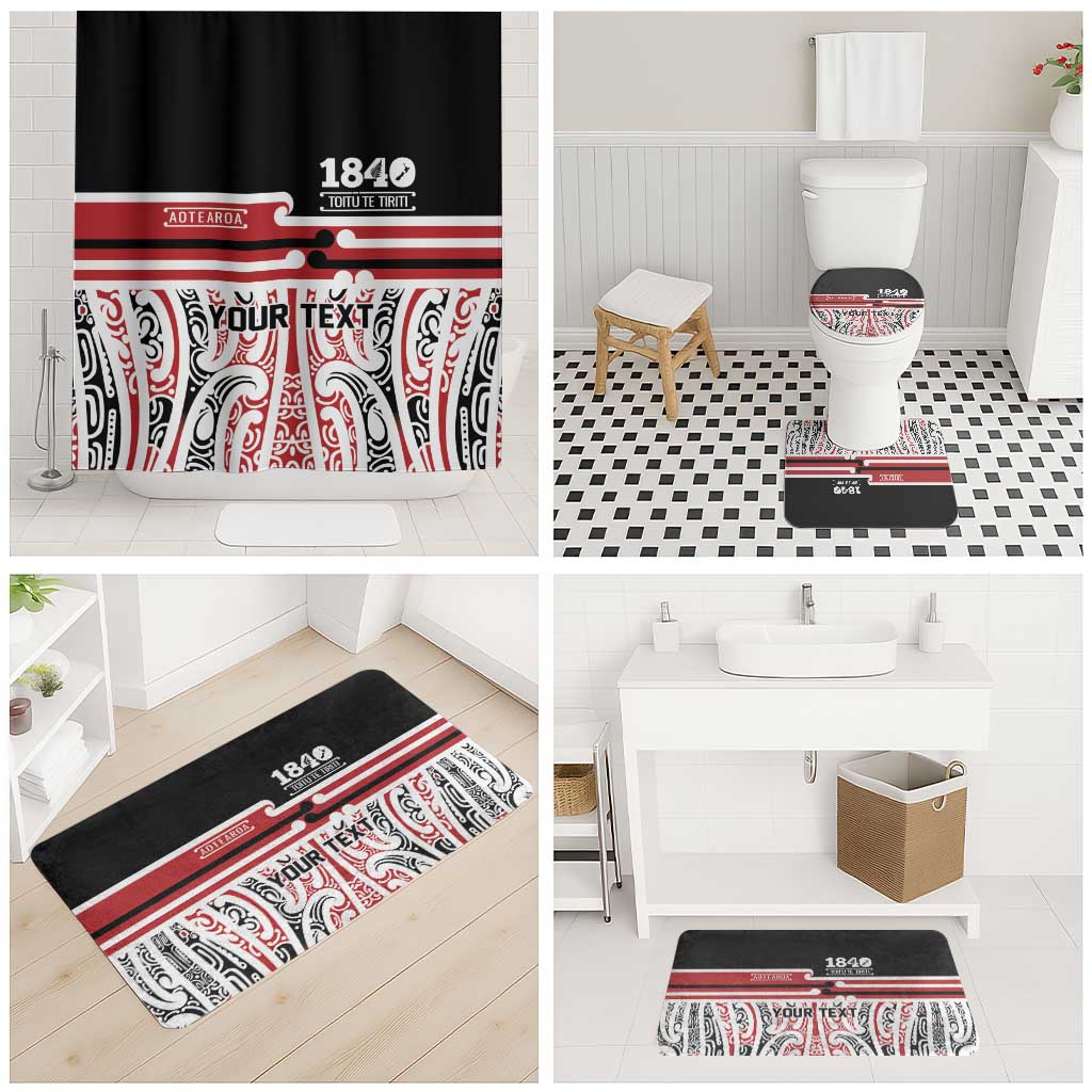 Personalised Toitu Te Tiriti Aotearoa 1840 Bathroom Set Red Kowhaiwhai Puhoro - Aussie Hoodie