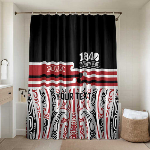 Personalised Toitu Te Tiriti Aotearoa 1840 Bathroom Set Red Kowhaiwhai Puhoro - Aussie Hoodie