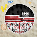 Personalised Toitu Te Tiriti Aotearoa 1840 Beach Blanket Red Kowhaiwhai Puhoro - Aussie Hoodie