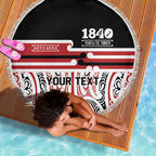 Personalised Toitu Te Tiriti Aotearoa 1840 Beach Blanket Red Kowhaiwhai Puhoro - Aussie Hoodie