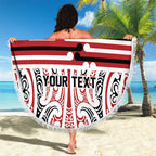 Personalised Toitu Te Tiriti Aotearoa 1840 Beach Blanket Red Kowhaiwhai Puhoro - Aussie Hoodie