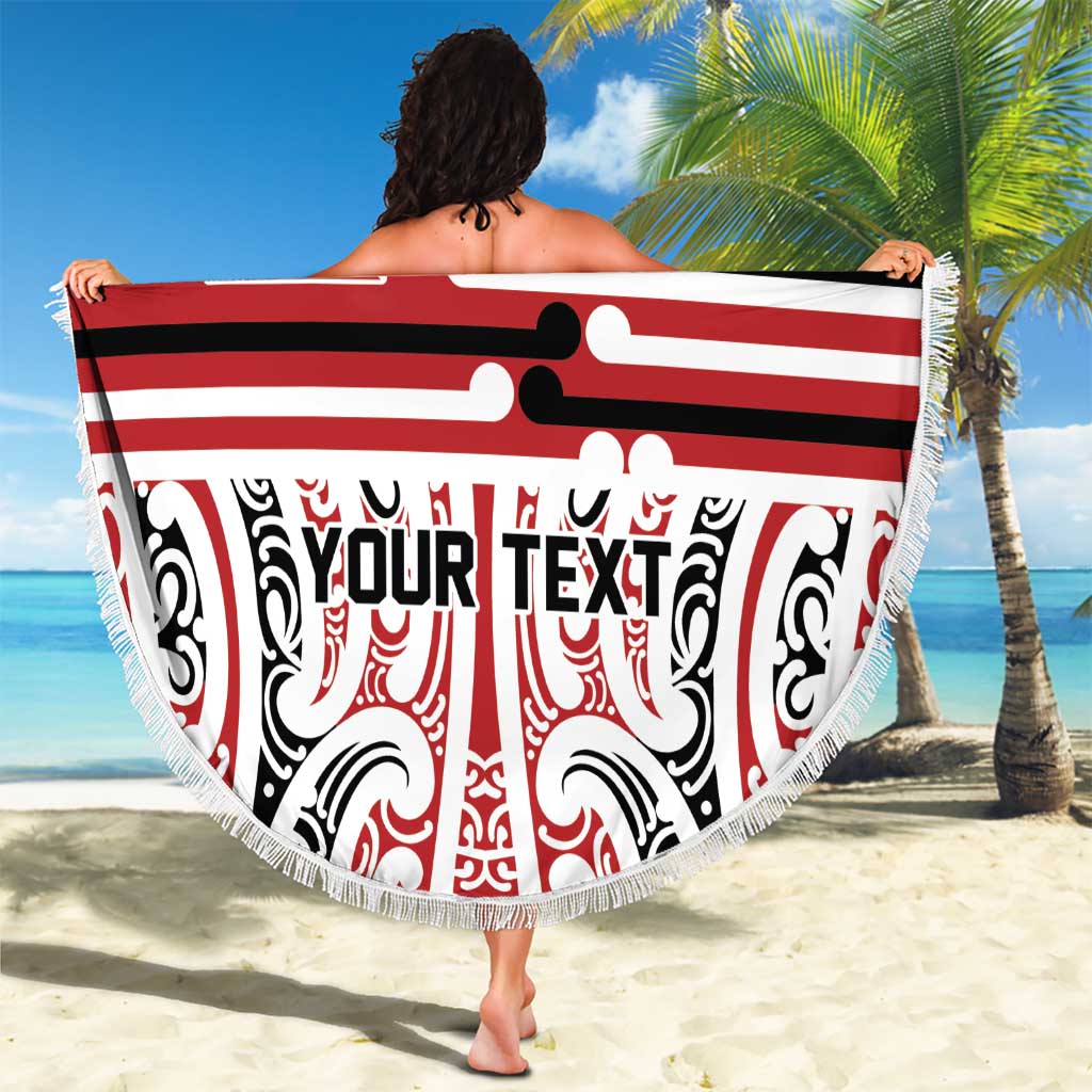Personalised Toitu Te Tiriti Aotearoa 1840 Beach Blanket Red Kowhaiwhai Puhoro - Aussie Hoodie
