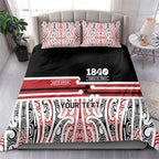 Personalised Toitu Te Tiriti Aotearoa 1840 Bedding Set Red Kowhaiwhai Puhoro - Aussie Hoodie