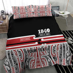 Personalised Toitu Te Tiriti Aotearoa 1840 Bedding Set Red Kowhaiwhai Puhoro - Aussie Hoodie