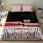 Personalised Toitu Te Tiriti Aotearoa 1840 Bedding Set Red Kowhaiwhai Puhoro - Aussie Hoodie