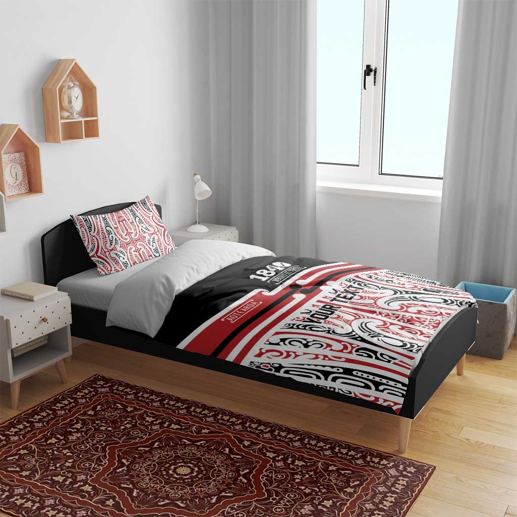 Personalised Toitu Te Tiriti Aotearoa 1840 Bedding Set Red Kowhaiwhai Puhoro - Aussie Hoodie