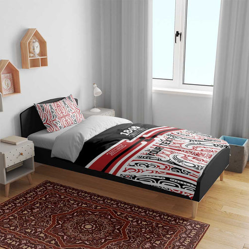 Personalised Toitu Te Tiriti Aotearoa 1840 Bedding Set Red Kowhaiwhai Puhoro - Aussie Hoodie
