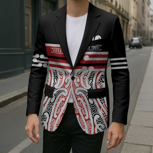 Personalised Toitu Te Tiriti Aotearoa 1840 Blazer Red Kowhaiwhai Puhoro - Aussie Hoodie