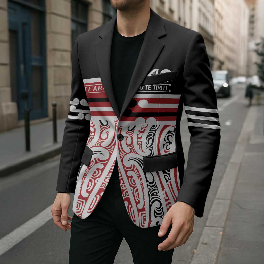 Personalised Toitu Te Tiriti Aotearoa 1840 Blazer Red Kowhaiwhai Puhoro - Aussie Hoodie