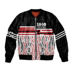 Personalised Toitu Te Tiriti Aotearoa 1840 Bomber Jacket Red Kowhaiwhai Puhoro - Aussie Hoodie