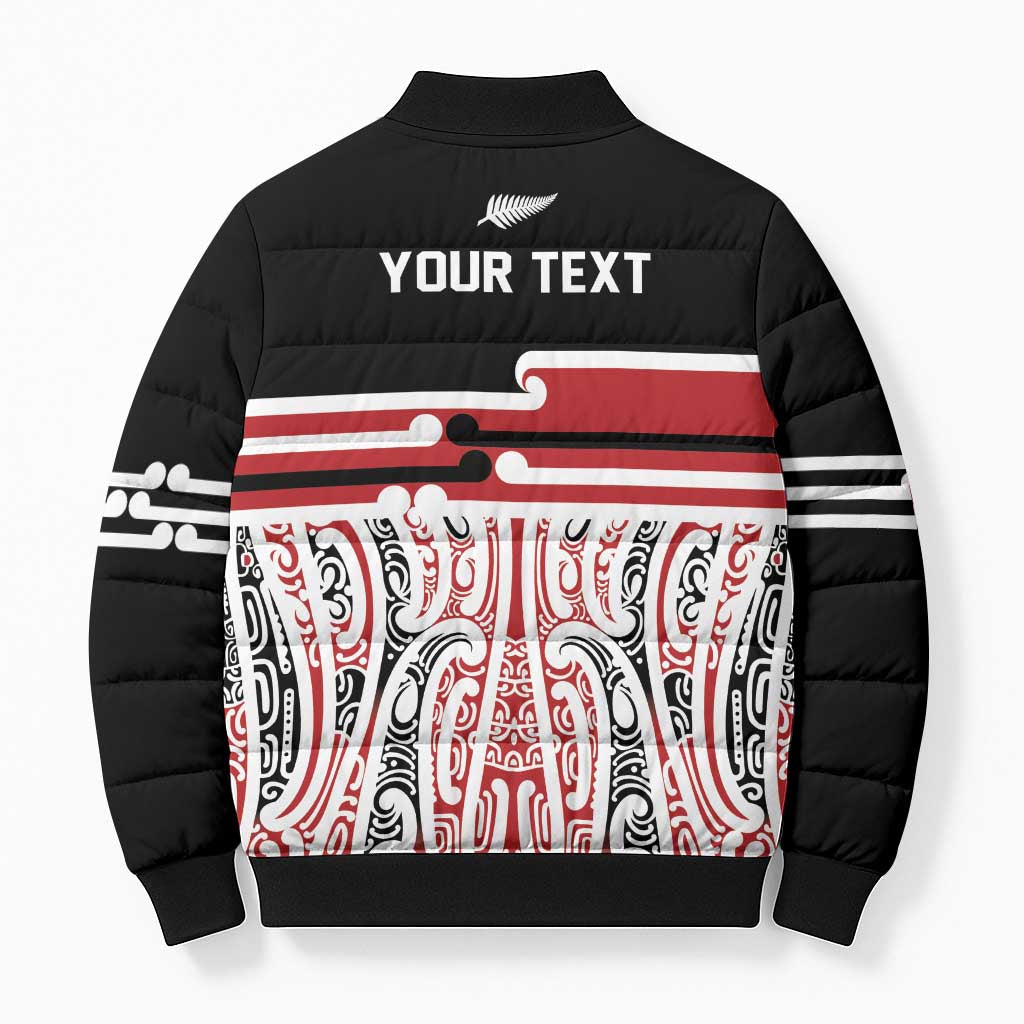 Personalised Toitu Te Tiriti Aotearoa 1840 Bomber Puffer Jacket Red Kowhaiwhai Puhoro - Aussie Hoodie