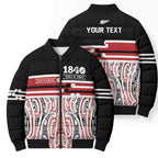 Personalised Toitu Te Tiriti Aotearoa 1840 Bomber Puffer Jacket Red Kowhaiwhai Puhoro - Aussie Hoodie