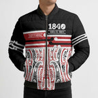 Personalised Toitu Te Tiriti Aotearoa 1840 Bomber Puffer Jacket Red Kowhaiwhai Puhoro - Aussie Hoodie