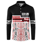 Personalised Toitu Te Tiriti Aotearoa 1840 Button Sweatshirt Red Kowhaiwhai Puhoro - Aussie Hoodie