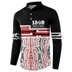Personalised Toitu Te Tiriti Aotearoa 1840 Button Sweatshirt Red Kowhaiwhai Puhoro - Aussie Hoodie