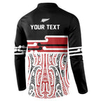Personalised Toitu Te Tiriti Aotearoa 1840 Button Sweatshirt Red Kowhaiwhai Puhoro - Aussie Hoodie