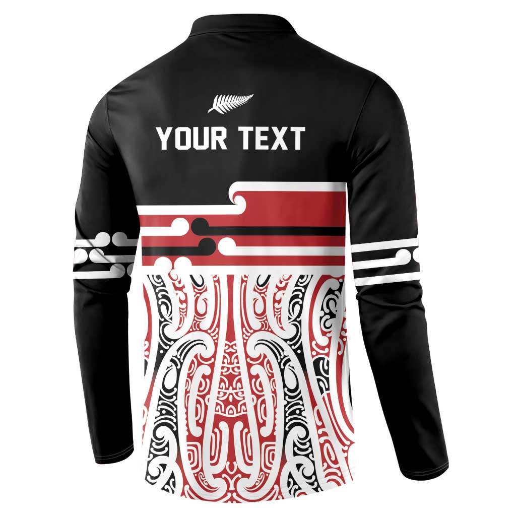 Personalised Toitu Te Tiriti Aotearoa 1840 Button Sweatshirt Red Kowhaiwhai Puhoro - Aussie Hoodie