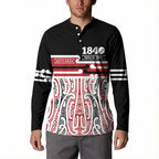Personalised Toitu Te Tiriti Aotearoa 1840 Button Sweatshirt Red Kowhaiwhai Puhoro - Aussie Hoodie