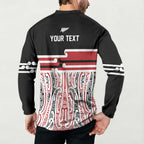 Personalised Toitu Te Tiriti Aotearoa 1840 Button Sweatshirt Red Kowhaiwhai Puhoro - Aussie Hoodie