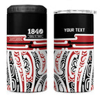 Personalised Toitu Te Tiriti Aotearoa 1840 4 in 1 Can Cooler Tumbler Red Kowhaiwhai Puhoro - Aussie Hoodie
