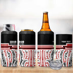 Personalised Toitu Te Tiriti Aotearoa 1840 4 in 1 Can Cooler Tumbler Red Kowhaiwhai Puhoro - Aussie Hoodie