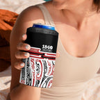 Personalised Toitu Te Tiriti Aotearoa 1840 4 in 1 Can Cooler Tumbler Red Kowhaiwhai Puhoro - Aussie Hoodie