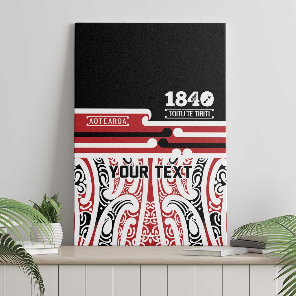 Personalised Toitu Te Tiriti Aotearoa 1840 Canvas Wall Art Red Kowhaiwhai Puhoro - Aussie Hoodie