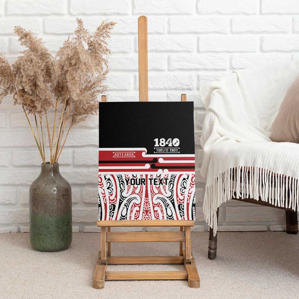 Personalised Toitu Te Tiriti Aotearoa 1840 Canvas Wall Art Red Kowhaiwhai Puhoro - Aussie Hoodie
