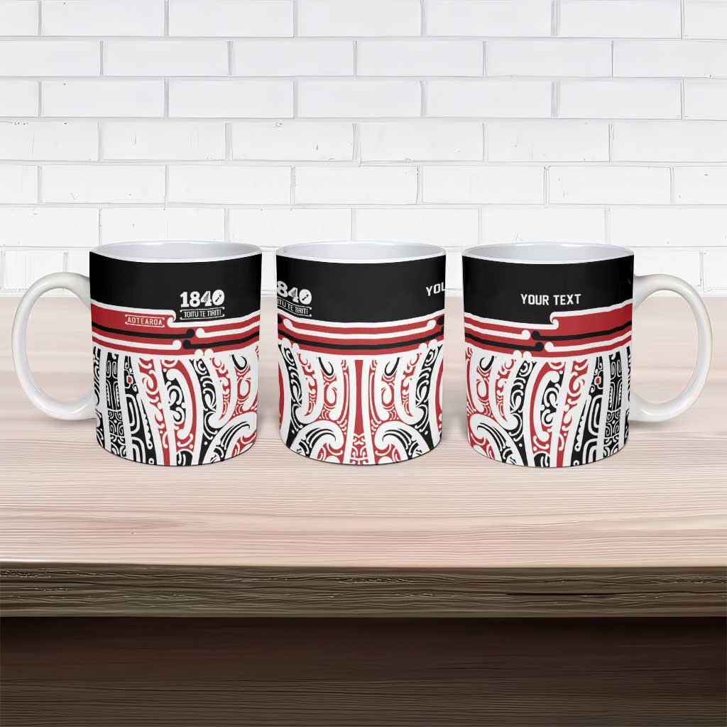 Personalised Toitu Te Tiriti Aotearoa 1840 Ceramic Mug Red Kowhaiwhai Puhoro - Aussie Hoodie