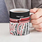 Personalised Toitu Te Tiriti Aotearoa 1840 Ceramic Mug Red Kowhaiwhai Puhoro - Aussie Hoodie