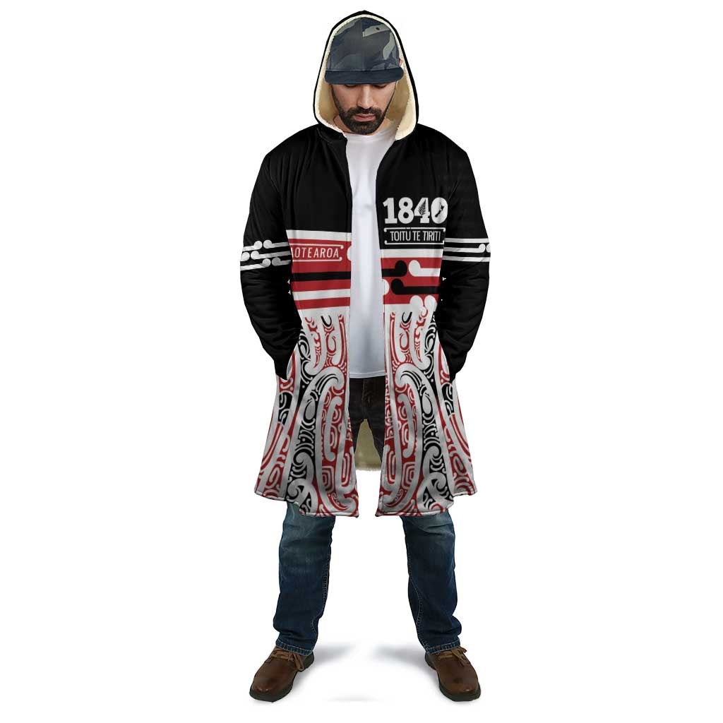 Personalised Toitu Te Tiriti Aotearoa 1840 Cloak Red Kowhaiwhai Puhoro - Aussie Hoodie