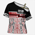 Personalised Toitu Te Tiriti Aotearoa 1840 Cross Shoulder Shirt Red Kowhaiwhai Puhoro - Aussie Hoodie
