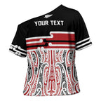 Personalised Toitu Te Tiriti Aotearoa 1840 Cross Shoulder Shirt Red Kowhaiwhai Puhoro - Aussie Hoodie