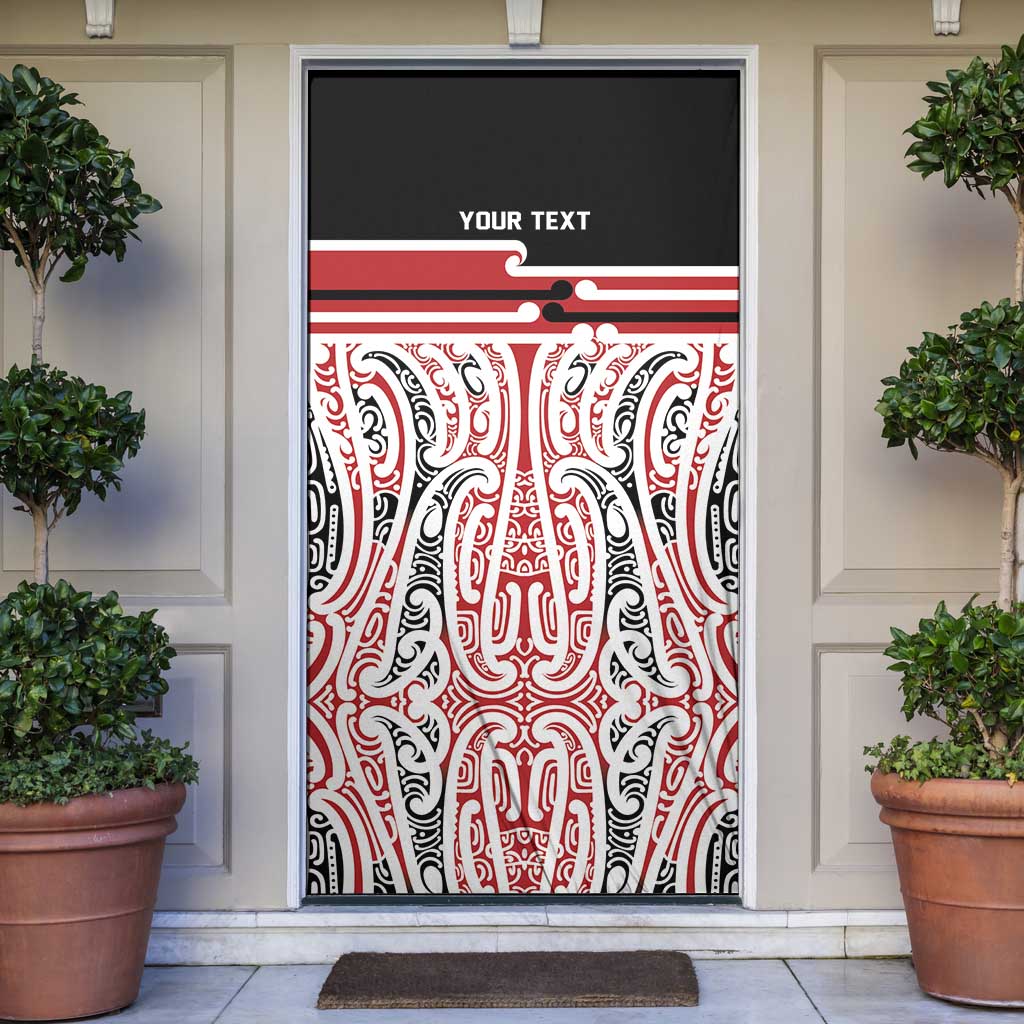 Personalised Toitu Te Tiriti Aotearoa 1840 Door Cover Red Kowhaiwhai Puhoro - Aussie Hoodie
