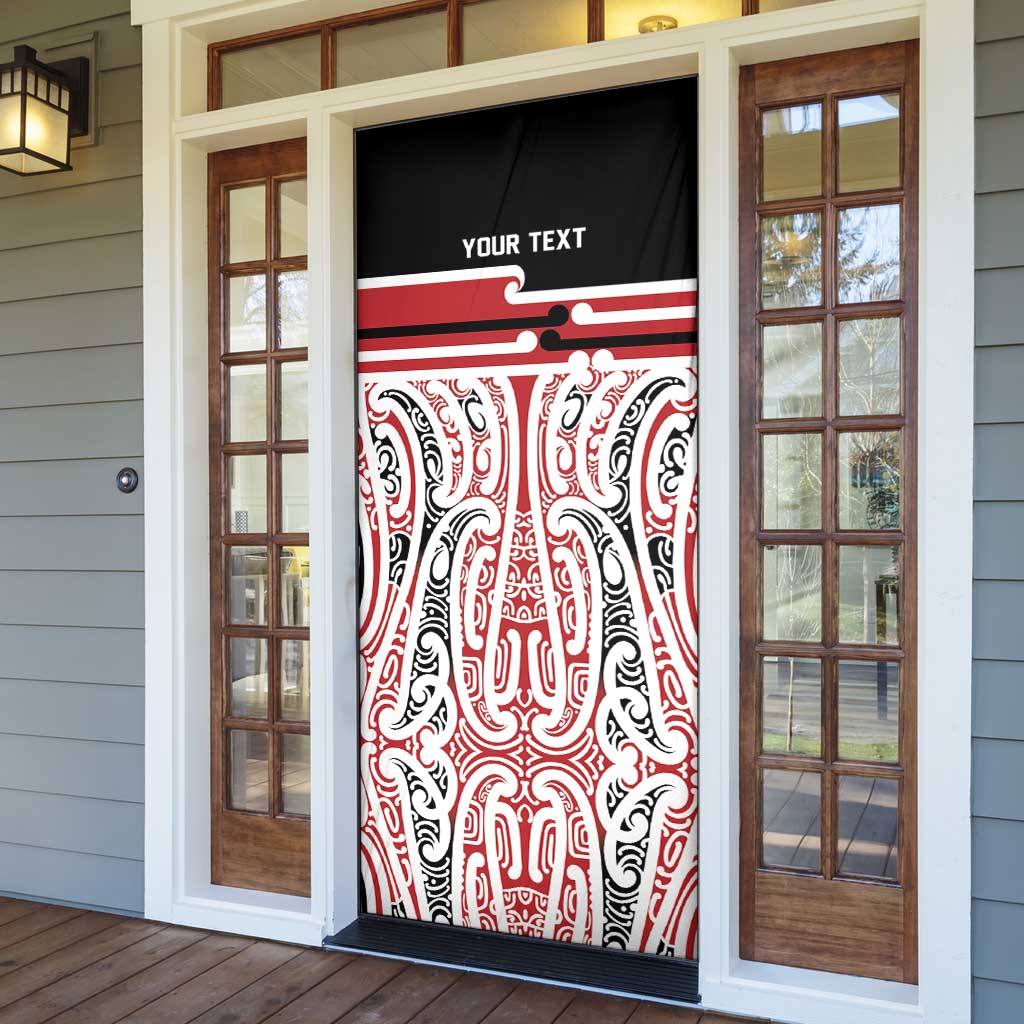 Personalised Toitu Te Tiriti Aotearoa 1840 Door Cover Red Kowhaiwhai Puhoro - Aussie Hoodie
