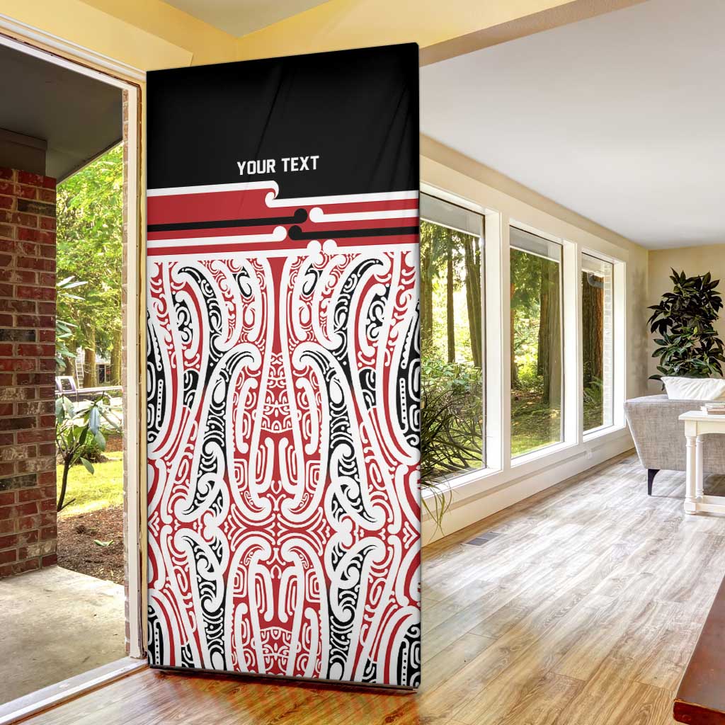 Personalised Toitu Te Tiriti Aotearoa 1840 Door Cover Red Kowhaiwhai Puhoro - Aussie Hoodie