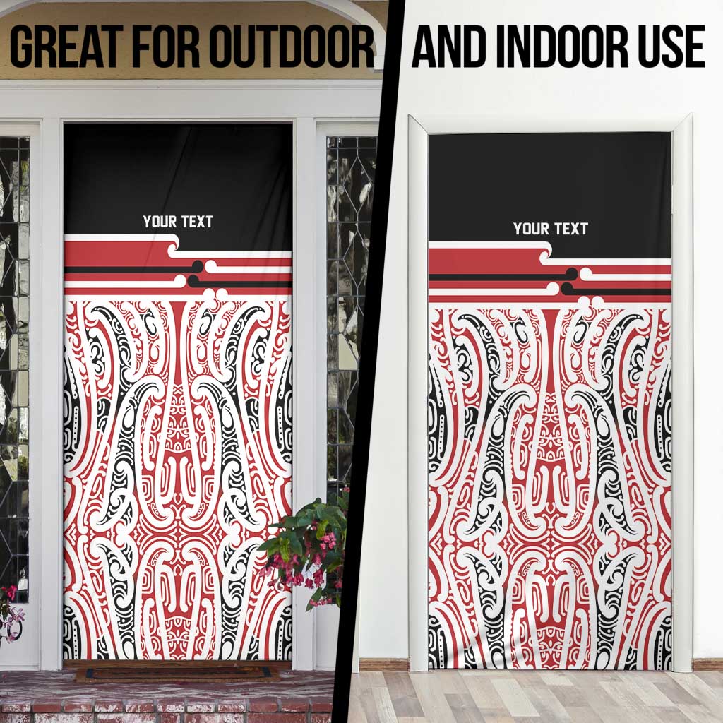 Personalised Toitu Te Tiriti Aotearoa 1840 Door Cover Red Kowhaiwhai Puhoro - Aussie Hoodie