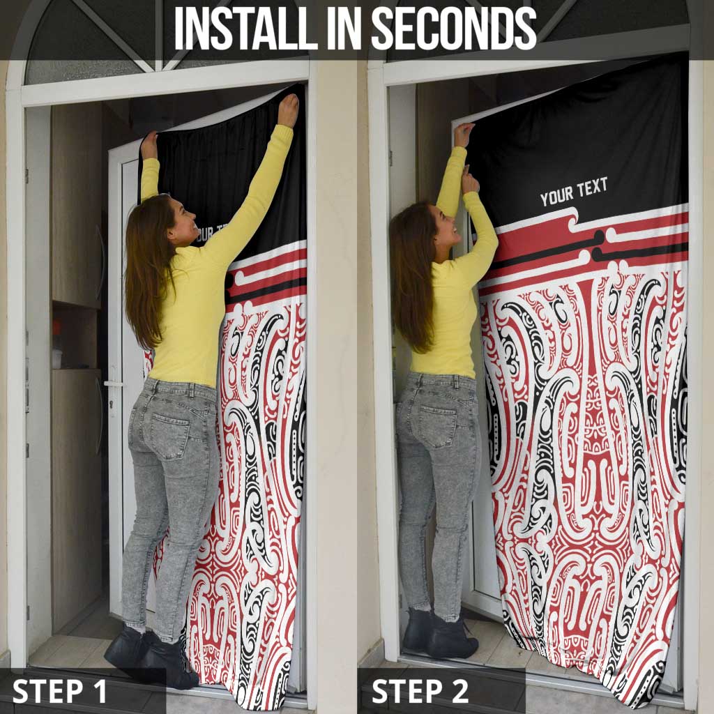 Personalised Toitu Te Tiriti Aotearoa 1840 Door Cover Red Kowhaiwhai Puhoro - Aussie Hoodie
