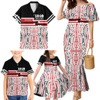 Personalised Toitu Te Tiriti Aotearoa 1840 Family Matching Mermaid Dress and Hawaiian Shirt Red Kowhaiwhai Puhoro - Aussie Hoodie
