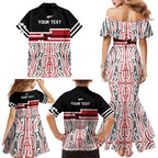 Personalised Toitu Te Tiriti Aotearoa 1840 Family Matching Mermaid Dress and Hawaiian Shirt Red Kowhaiwhai Puhoro - Aussie Hoodie