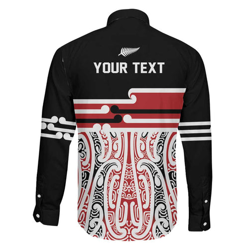Personalised Toitu Te Tiriti Aotearoa 1840 Family Matching Off Shoulder Short Dress and Hawaiian Shirt Red Kowhaiwhai Puhoro - Aussie Hoodie