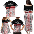 Personalised Toitu Te Tiriti Aotearoa 1840 Family Matching Puletasi and Hawaiian Shirt Red Kowhaiwhai Puhoro - Aussie Hoodie