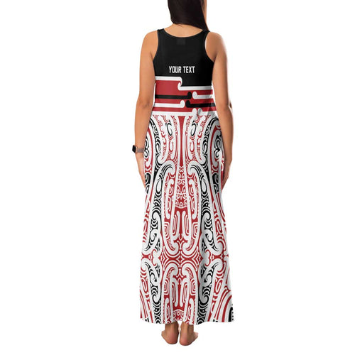Personalised Toitu Te Tiriti Aotearoa 1840 Family Matching Tank Maxi Dress and Hawaiian Shirt Red Kowhaiwhai Puhoro - Aussie Hoodie