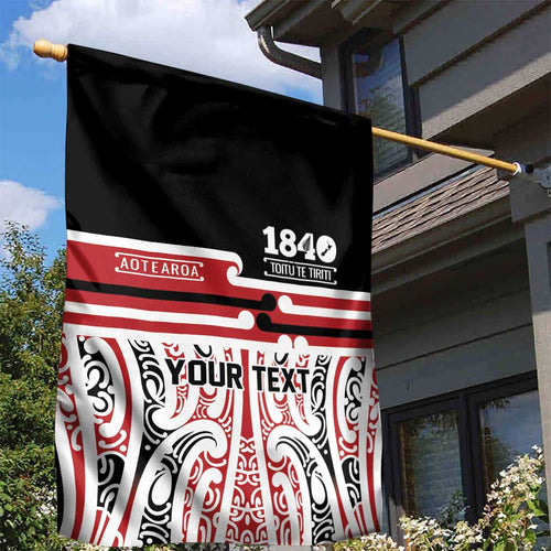 Personalised Toitu Te Tiriti Aotearoa 1840 Garden Flag Red Kowhaiwhai Puhoro - Aussie Hoodie