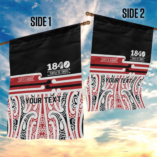 Personalised Toitu Te Tiriti Aotearoa 1840 Garden Flag Red Kowhaiwhai Puhoro - Aussie Hoodie